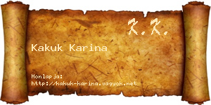 Kakuk Karina névjegykártya
